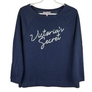 Victoria's Secret Secquenced Navy Blue Lightweight Winter Sweatshirt XS